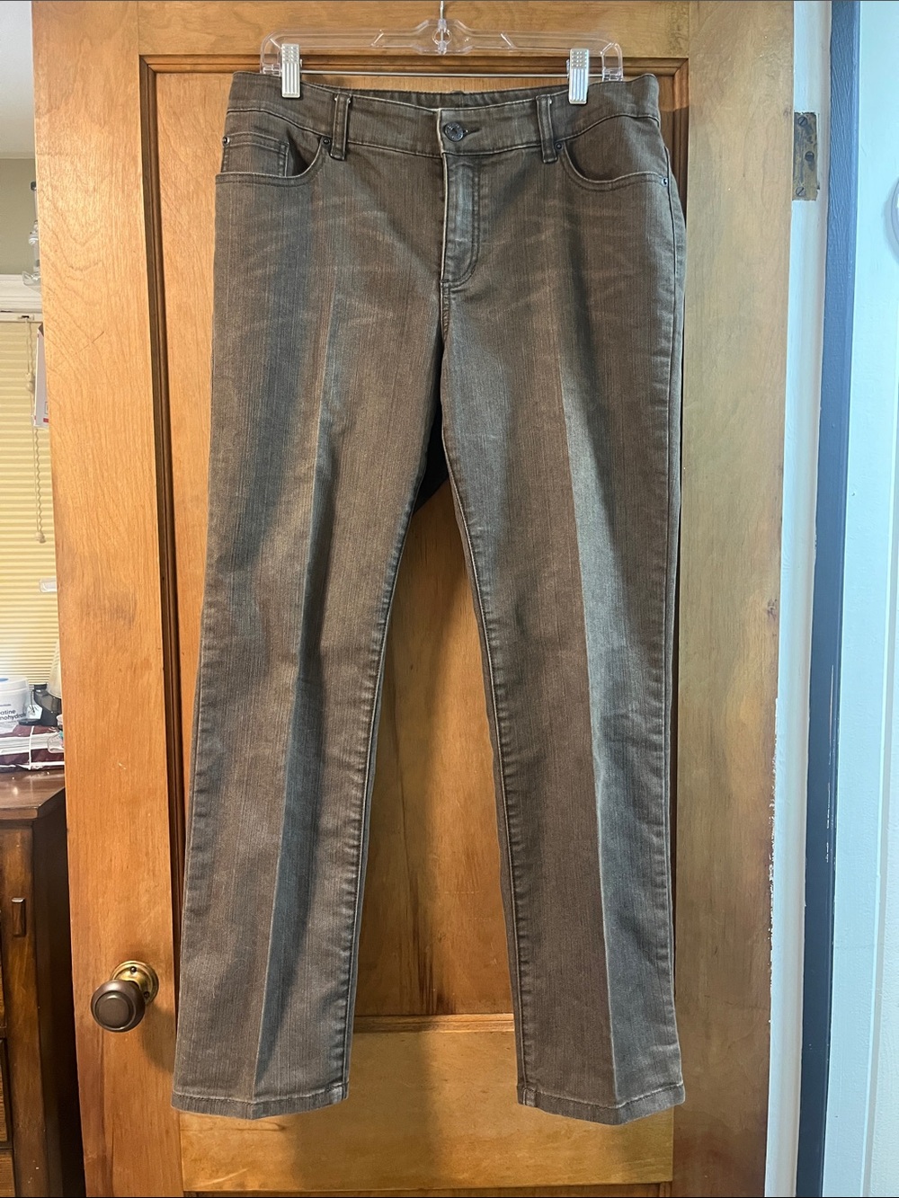 Chico's Straight-Leg Jeans in Brown